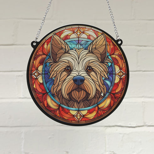 Cairn Terrier Stained Glass Effect Suncatcher